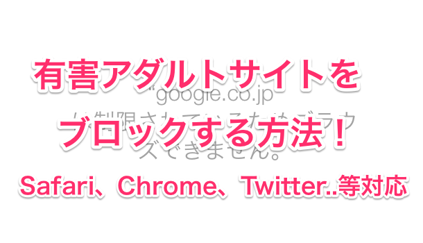 【iPhone】Safariや他ブラウザで有害アダルトサイトをブロックする方法