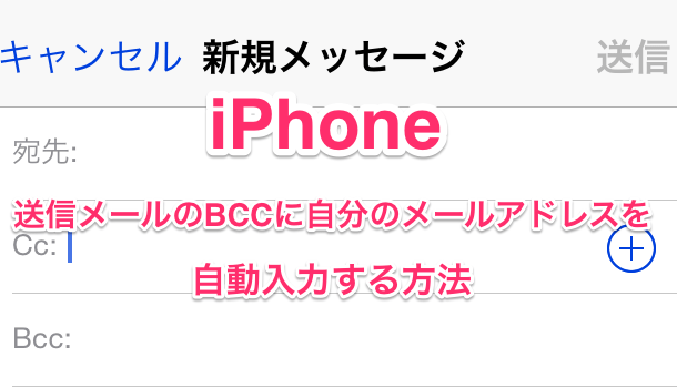 Iphone 送信メールのbccに自分のメールアドレスを自動入力する方法 楽しくiphoneライフ Sbapp