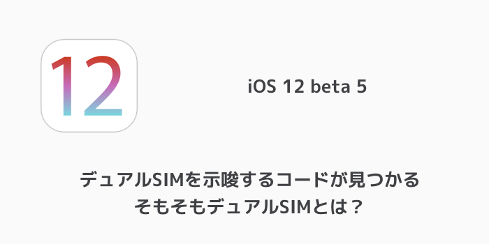 Iphone Ios 12 Beta 5でデュアルsimを示唆するコードが見つかる そもそもデュアルsimとは 楽しくiphoneライフ Sbapp