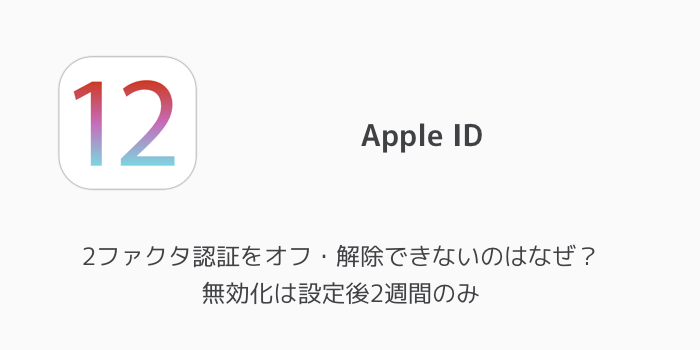 【iPhone】2ファクタ認証をオフ・解除できないのはなぜ？無効化は設定後2週間のみ