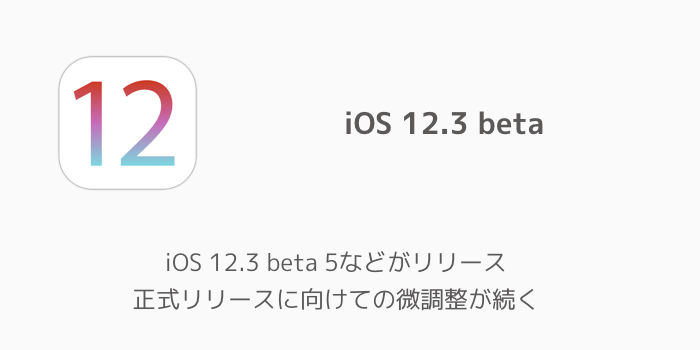 【iPhone】iOS 12.3 beta 5などがリリース 正式リリースに向けての微調整が続く