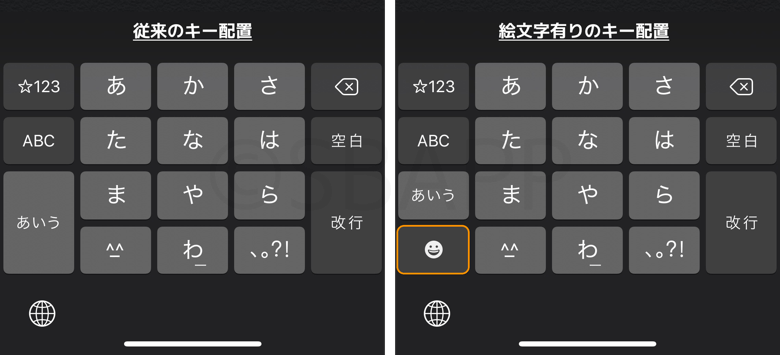 Iphone Ios13でキーボードの絵文字ボタンを消す 非表示にする方法 楽しくiphoneライフ Sbapp