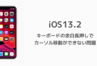 【iOS13.2】キーボードの余白長押しでカーソルの移動ができない問題