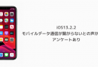 iOS13.2.2でモバイルデータ通信が繋がらないとの声が挙がる アンケートあり