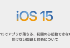 【iPhone】iOS15でアプリが落ちる、初回のみ起動できない、開けない問題と対処について