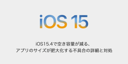【iPhone】iOS15.4で空き容量が減る、アプリのサイズが肥大化する不具合の詳細と対処