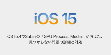 【iPhone】iOS15.4でSafariの「GPU Process: Media」が消えた、見つからない問題の詳細と対処