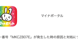 【マイナポータル】エラー番号「MKCZ807E」が発生した時の原因と対処について