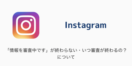 【Instagram】「情報を審査中です」が終わらない・いつ審査が終わるの？について