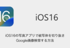 【iPhone】iOS16の写真アプリで被写体を切り抜きGoogle画像検索する方法