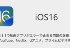【iPhone】iOS16.1.1で動画アプリがエラーで止まる問題の詳細と対処（YouTube、Netflix、dアニメ、プライムビデオ等）