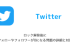 【Twitter】ロック解除後にフォローやフォロワーが0になる問題の詳細と対処