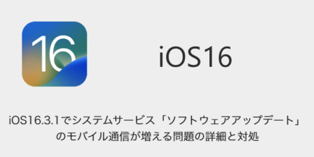 【iPhone】iOS16.3.1でシステムサービス「ソフトウェアアップデート」のモバイル通信が増える問題の詳細と対処