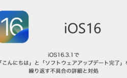 【iPhone】iOS16.3.1で「こんにちは」と「ソフトウェアアップデート完了」を繰り返す不具合の詳細と対処