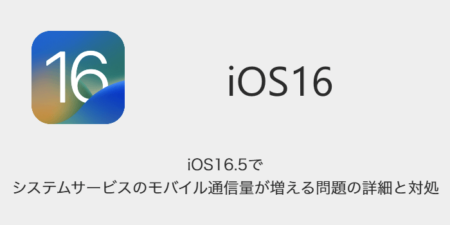 【iPhone】iOS16.5でシステムサービスのモバイル通信量が増える問題の詳細と対処