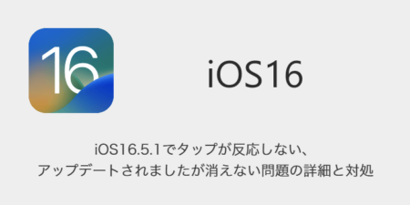 【iPhone】iOS16.5.1でタップが反応しない・アップデートされましたが消えない問題の詳細と対処