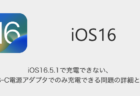 【iPhone】iOS16.5.1で充電できない・USB-C電源アダプタでのみ充電できる問題の詳細と対処