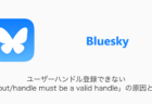 【Bluesky】ユーザーハンドル登録できない 「Input/handle must be a valid handle」の原因と対処