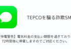 【SMS】「【停電警告】電気料金の支払い期限を過ぎており、72時間後に停電しますのでご対応ください。」詐欺の詳細と対処（TEPCDなど）