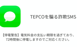 【SMS】「【停電警告】電気料金の支払い期限を過ぎており、72時間後に停電しますのでご対応ください。」詐欺の詳細と対処（TEPCDなど）