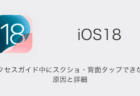 【iPhone】iOS18でアクセスガイド中にスクショ・背面タップできない原因と詳細