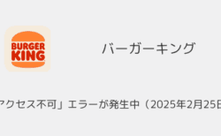 バーガーキングアプリが使えない「アクセス不可」エラーが発生中（2025年2月25日）