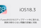 iTunesがiOS18.3アップデート中に落ちる・更新が終わらない問題の詳細と対処
