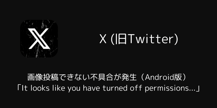 X】画像投稿できない「It looks like you have turned off permissions