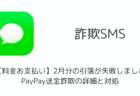 【SMS】「【料金お支払い】2月分の引落が失敗しました」PayPay送金詐欺の詳細と対処