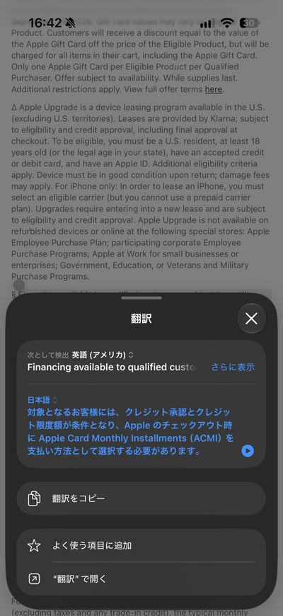 再び翻訳すると日本語が選択される(一度・短時間)
